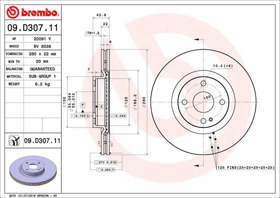 BREMBO Kočioni disk