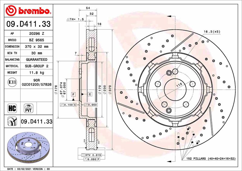 BREMBO Kočioni disk