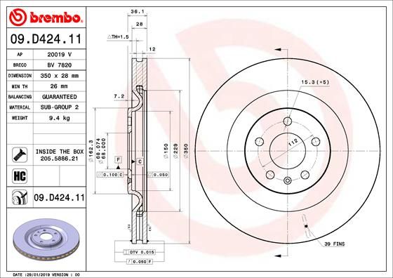 BREMBO Kočioni disk