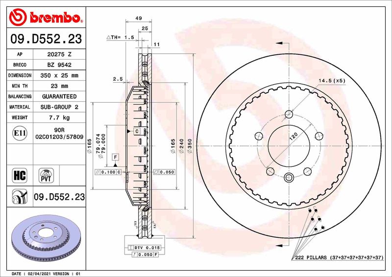 BREMBO Kočni disk