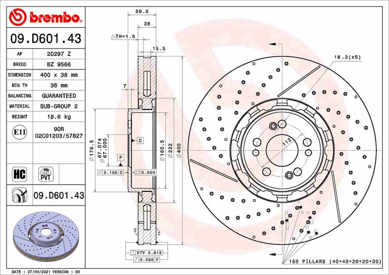 BREMBO Kočni disk
