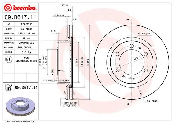 BREMBO Kočni disk