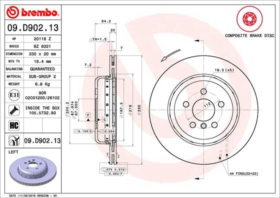 BREMBO Kočioni disk lijevi