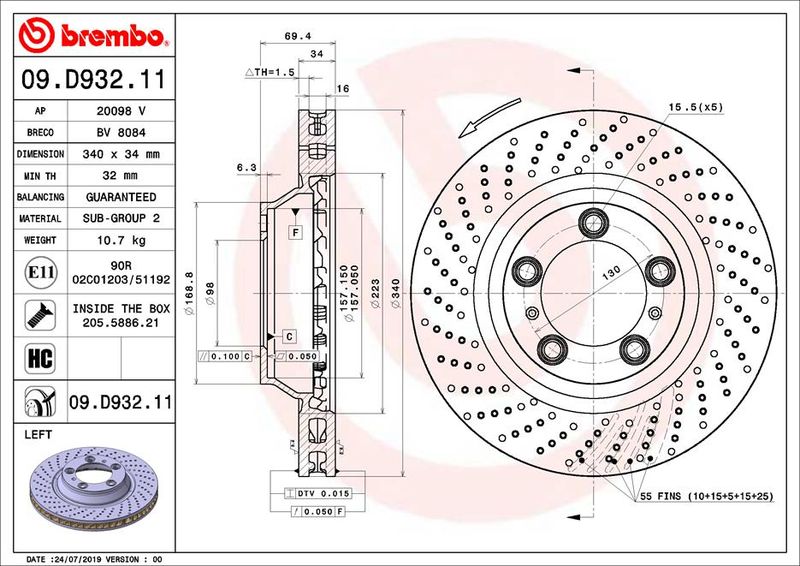 BREMBO Kočni disk
