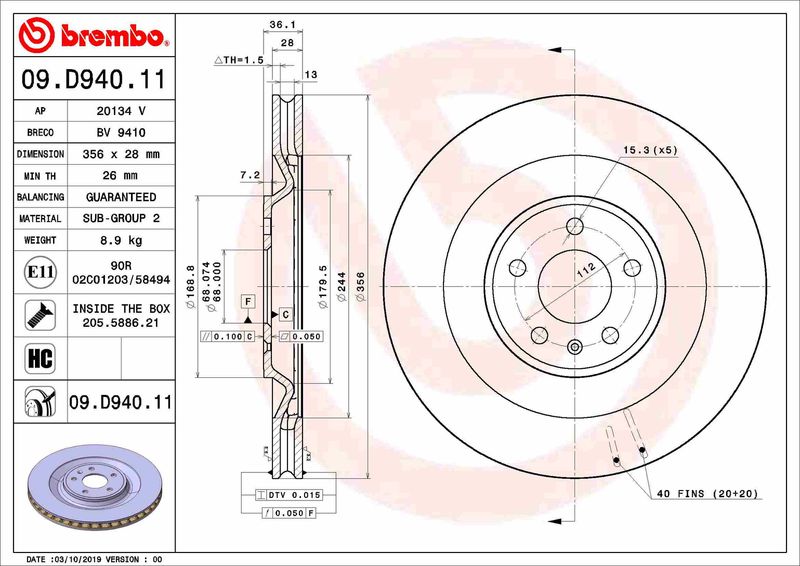 BREMBO Kočni disk