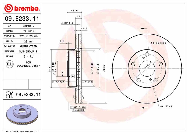 BREMBO Kočioni disk
