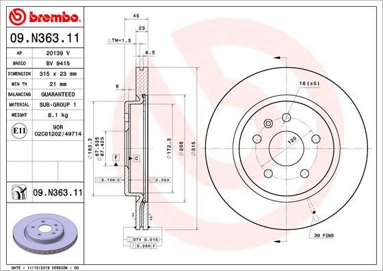 BREMBO Kočni disk