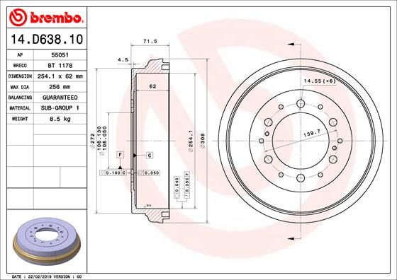 BREMBO Bubanj kočnice