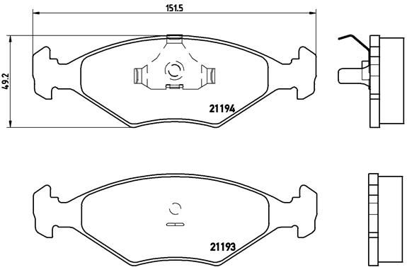 BREMBO Komplet kočionih obloga, disk-kočnica