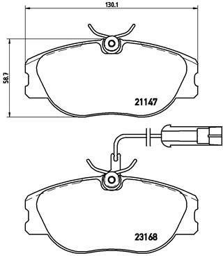 BREMBO Komplet kočionih obloga, disk-kočnica