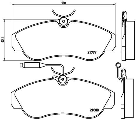 BREMBO Komplet kočionih obloga, disk-kočnica