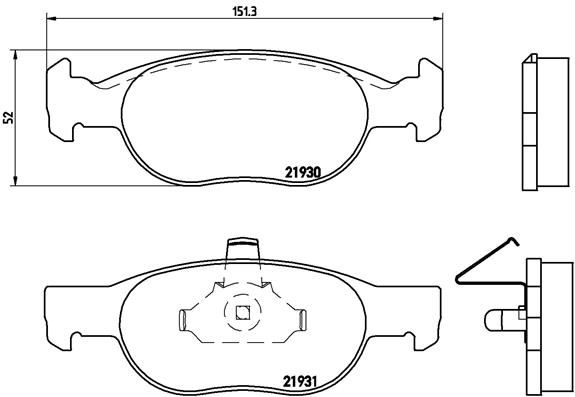BREMBO Komplet kočionih obloga, disk-kočnica