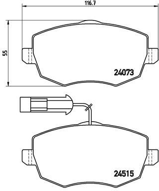 BREMBO Komplet kočionih obloga, disk-kočnica