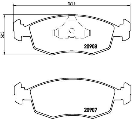 BREMBO Komplet kočionih obloga, disk-kočnica