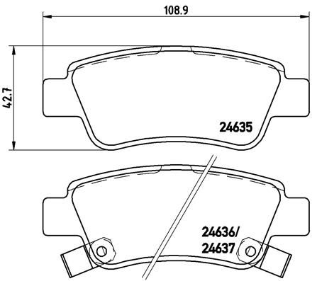 BREMBO Komplet kočionih obloga, disk-kočnica