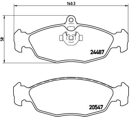BREMBO Komplet kočionih obloga, disk-kočnica