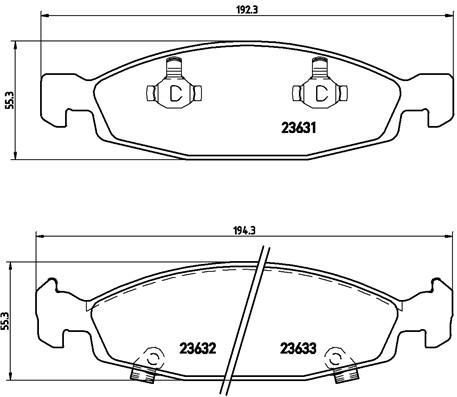 BREMBO Komplet kočionih obloga, disk-kočnica