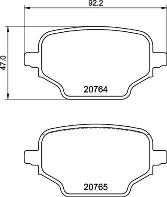 BREMBO Komplet kočnih obloga, disk kočnica