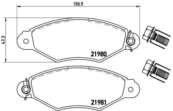 BREMBO Komplet kočionih obloga, disk-kočnica