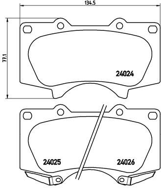 BREMBO Komplet kočionih obloga, disk-kočnica