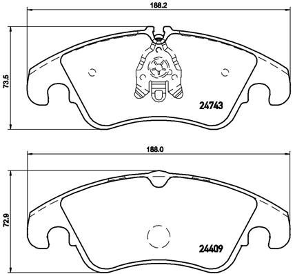BREMBO Komplet kočionih obloga, disk-kočnica