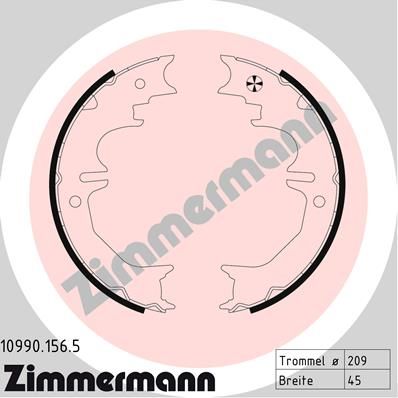ZIMMERMANN Komplet kočionih papuča, parkirna kočnica