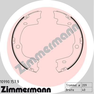 ZIMMERMANN Komplet kočionih papuča, parkirna kočnica