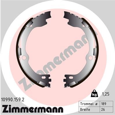 ZIMMERMANN Komplet kočionih papuča, parkirna kočnica