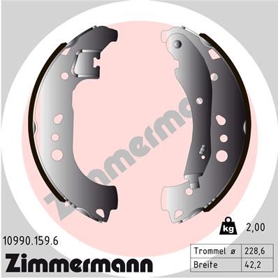 ZIMMERMANN Komplet kočionih papuča