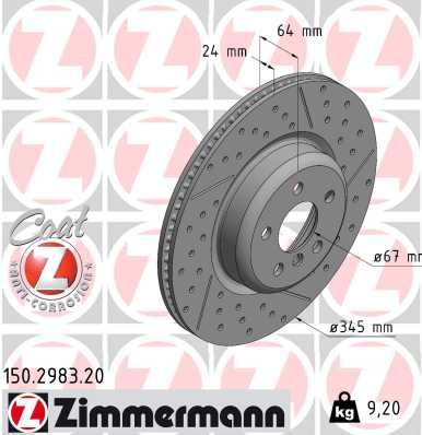 ZIMMERMANN Kočni disk desni