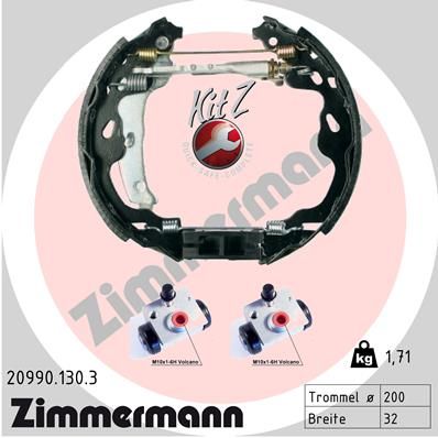 ZIMMERMANN Komplet kočnih čeljusti