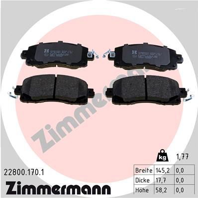 ZIMMERMANN Komplet kočnih obloga, disk kočnica