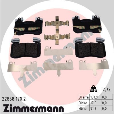 ZIMMERMANN Komplet kočnih obloga, disk kočnica
