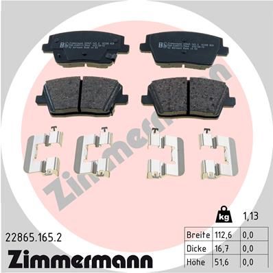 ZIMMERMANN Komplet kočnih obloga, disk kočnica