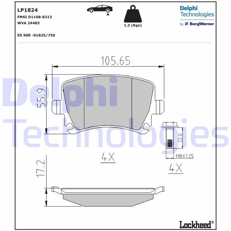 DELPHI Komplet kočionih obloga, disk-kočnica